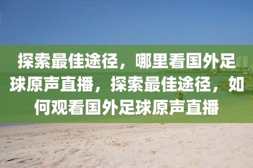 探索最佳途径，哪里看国外足球原声直播，探索最佳途径，如何观看国外足球原声直播