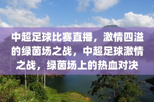 中超足球比赛直播，激情四溢的绿茵场之战，中超足球激情之战，绿茵场上的热血对决