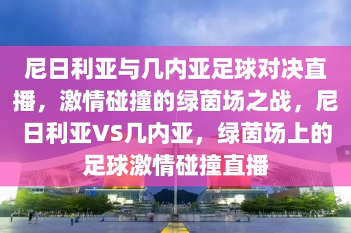 尼日利亚与几内亚足球对决直播，激情碰撞的绿茵场之战，尼日利亚VS几内亚，绿茵场上的足球激情碰撞直播