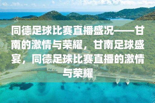 同德足球比赛直播盛况——甘南的激情与荣耀，甘南足球盛宴，同德足球比赛直播的激情与荣耀