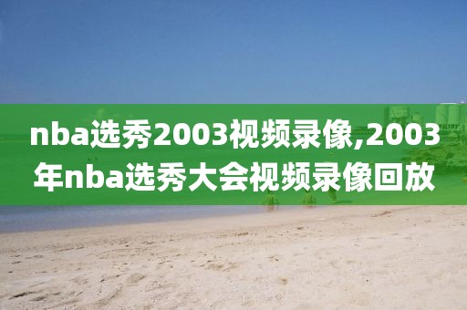 nba选秀2003视频录像,2003年nba选秀大会视频录像回放