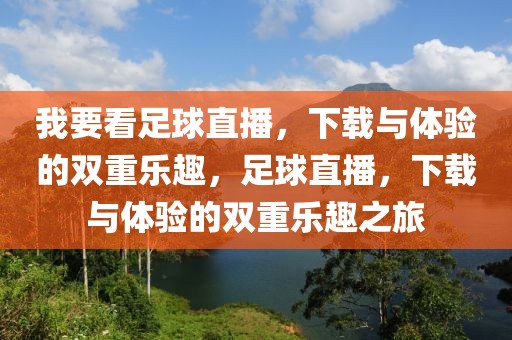 我要看足球直播，下载与体验的双重乐趣，足球直播，下载与体验的双重乐趣之旅