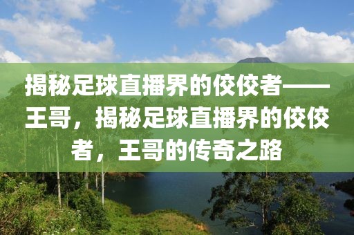 揭秘足球直播界的佼佼者——王哥，揭秘足球直播界的佼佼者，王哥的传奇之路