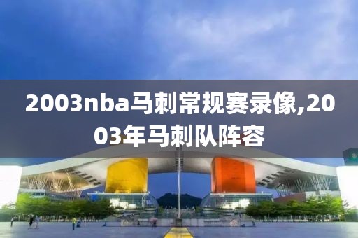 2003nba马刺常规赛录像,2003年马刺队阵容