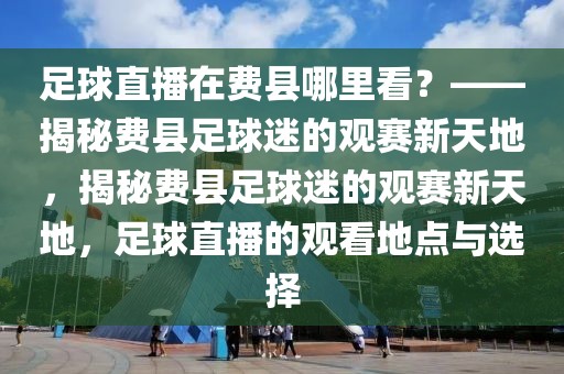 足球直播在费县哪里看？——揭秘费县足球迷的观赛新天地，揭秘费县足球迷的观赛新天地，足球直播的观看地点与选择