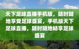 天下足球直播手机版，随时随地享受足球盛宴，手机版天下足球直播，随时随地畅享足球盛宴