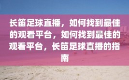 长笛足球直播，如何找到最佳的观看平台，如何找到最佳的观看平台，长笛足球直播的指南