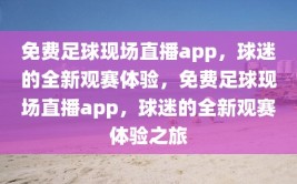 免费足球现场直播app，球迷的全新观赛体验，免费足球现场直播app，球迷的全新观赛体验之旅