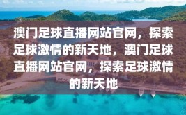 澳门足球直播网站官网，探索足球激情的新天地，澳门足球直播网站官网，探索足球激情的新天地