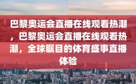 巴黎奥运会直播在线观看热潮，巴黎奥运会直播在线观看热潮，全球瞩目的体育盛事直播体验