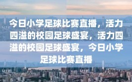 今日小学足球比赛直播，活力四溢的校园足球盛宴，活力四溢的校园足球盛宴，今日小学足球比赛直播