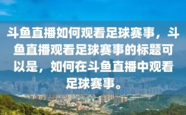 斗鱼直播如何观看足球赛事，斗鱼直播观看足球赛事的标题可以是，如何在斗鱼直播中观看足球赛事。