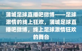 蒲城足球直播吧微博——足球激情的线上狂欢，蒲城足球直播吧微博，线上足球激情狂欢的舞台