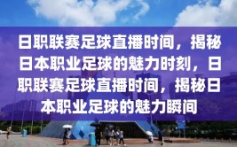 日职联赛足球直播时间，揭秘日本职业足球的魅力时刻，日职联赛足球直播时间，揭秘日本职业足球的魅力瞬间