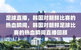 足球直播，韩国对朝鲜比赛的热血瞬间，韩国对朝鲜足球比赛的热血瞬间直播回顾