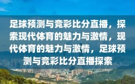 足球预测与竞彩比分直播，探索现代体育的魅力与激情，现代体育的魅力与激情，足球预测与竞彩比分直播探索