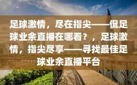 足球激情，尽在指尖——侃足球业余直播在哪看？，足球激情，指尖尽享——寻找最佳足球业余直播平台