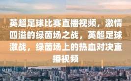 英超足球比赛直播视频，激情四溢的绿茵场之战，英超足球激战，绿茵场上的热血对决直播视频