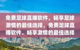 免费足球直播软件，畅享足球激情的最佳选择，免费足球直播软件，畅享激情的最佳选择