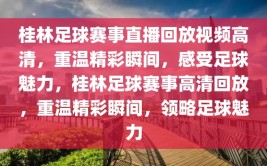 桂林足球赛事直播回放视频高清，重温精彩瞬间，感受足球魅力，桂林足球赛事高清回放，重温精彩瞬间，领略足球魅力