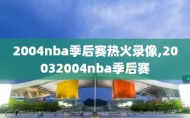 2004nba季后赛热火录像,20032004nba季后赛