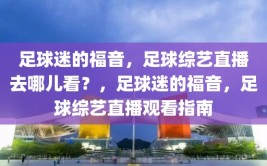 足球迷的福音，足球综艺直播去哪儿看？，足球迷的福音，足球综艺直播观看指南