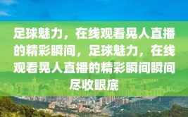 足球魅力，在线观看晃人直播的精彩瞬间，足球魅力，在线观看晃人直播的精彩瞬间瞬间尽收眼底