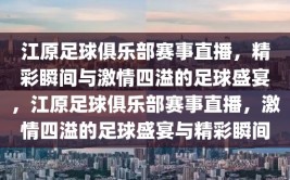 江原足球俱乐部赛事直播，精彩瞬间与激情四溢的足球盛宴，江原足球俱乐部赛事直播，激情四溢的足球盛宴与精彩瞬间