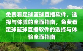 免费看足球篮球直播软件，选择与体验的全面指南，免费看足球篮球直播软件的选择与体验全面指南